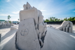 open safe sand sculpture image