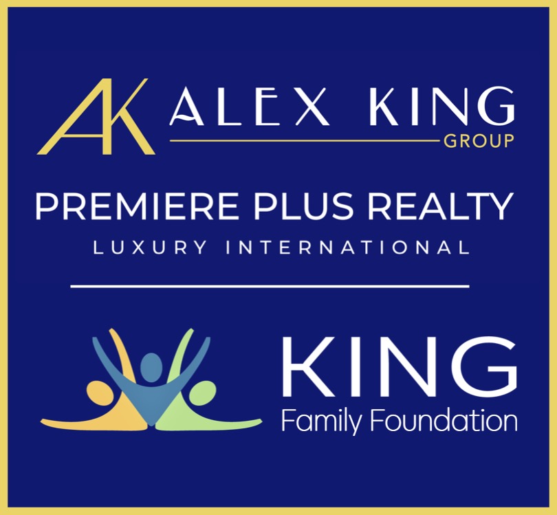 king-family-foundation-blue Alex King Group and King Family Foundation real estate logo on blue background